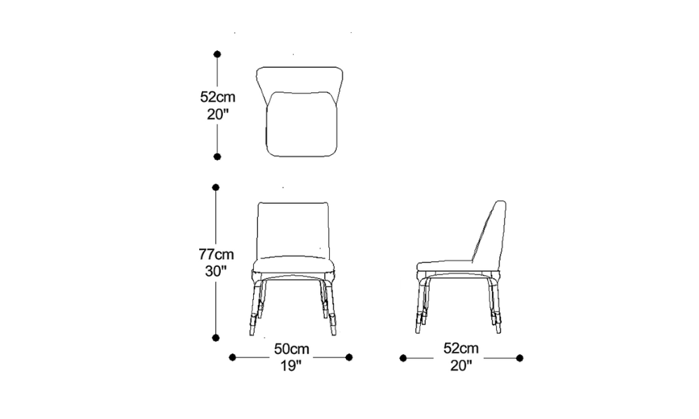 Image of the main dimensions of the product